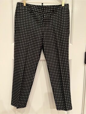 Black Dress Pants with White Heart Dot Pattern